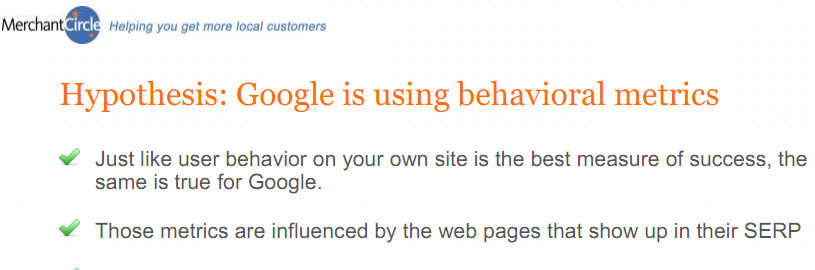 MerchantCircle'sMark Munroe believes Panda is a behavioral update.