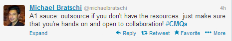 Michael Bratschi's response to Brafton's latest #cmQs question.