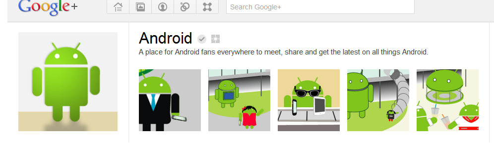 Android's lively banner on Google