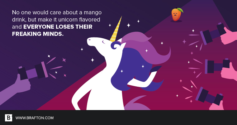 No one cares about mango when there's a unicorn. Poor mango.