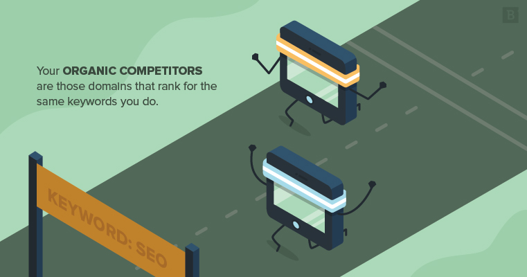 your organic competitors are those domains that rank for the same keywords you do.