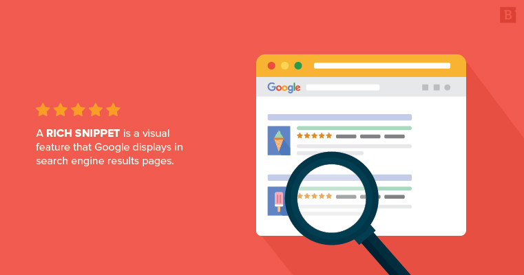 A rich snippet is a visual feature that Google displays in search engine results pages.