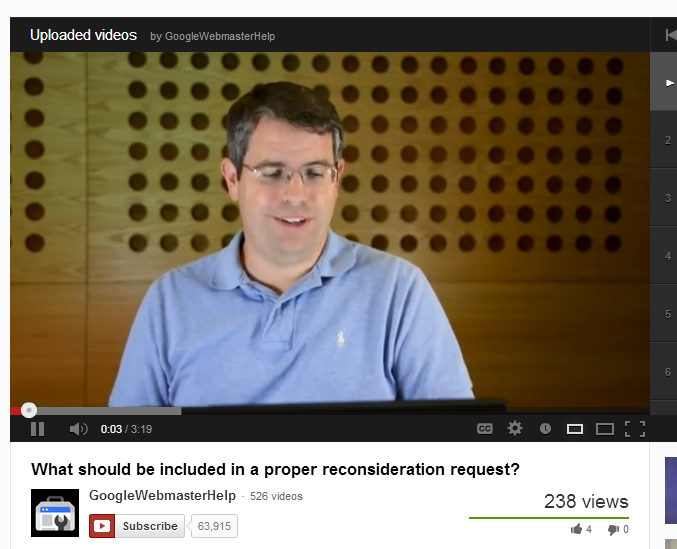 Matt Cutts explains how to get Google to reconsider websites