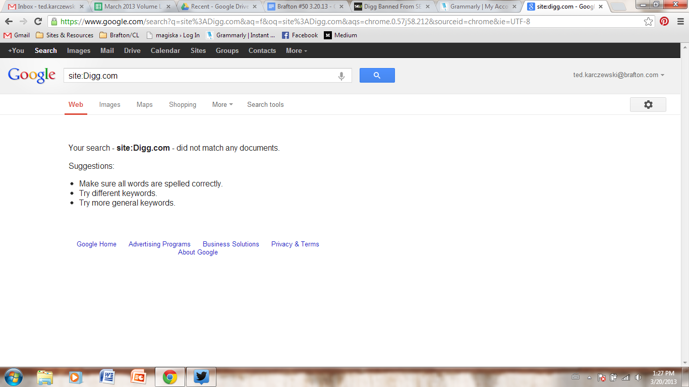 Digg got hit by Google.