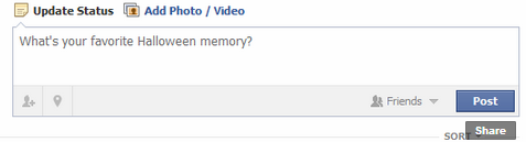 Facebook is posing questions to users to drive conversation about Halloween.