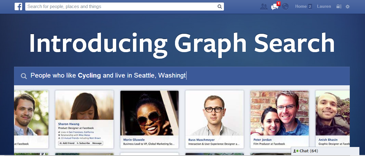 Facebook is rolling out its graph on a larger scale, bringing search functions to social media content.