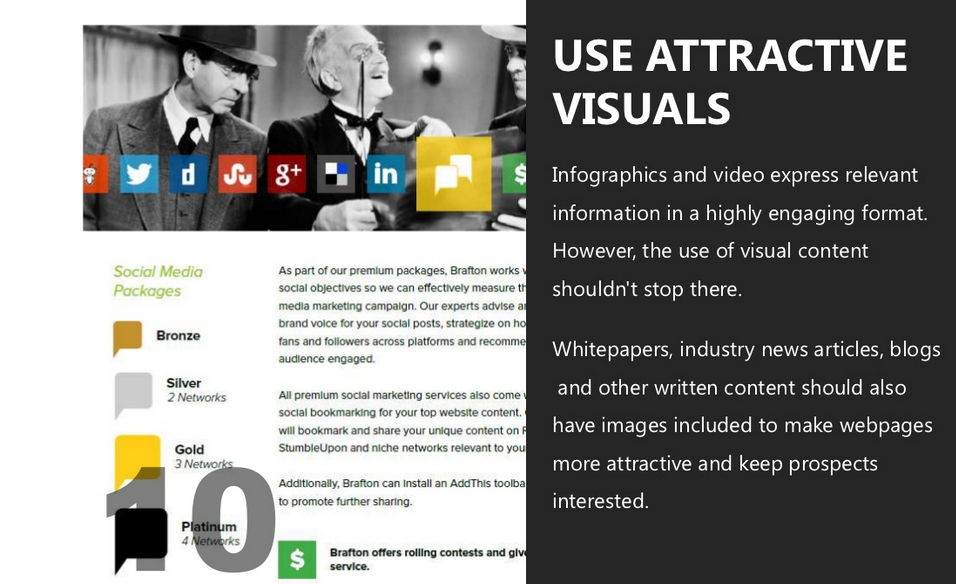 Focus on user with attractive visuals