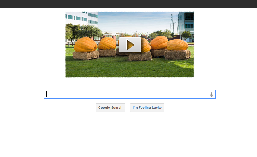 Google got ready for Halloween early, posting a pumpkin-themed video to his homepage.