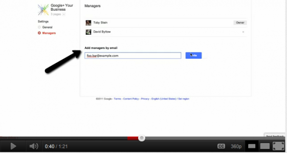 Google+ implemented the ability to add new managers and administrators to Pages recently.