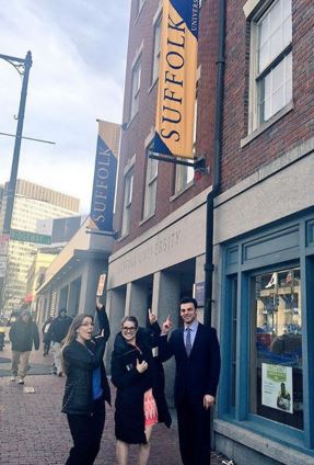 Kaitlyn and the Brafton team at Suffolk U.'s recent career fair