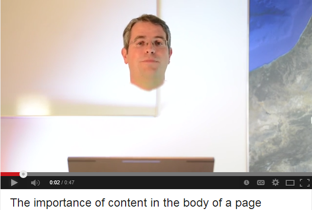Matt Cutts said marketers are mistaken if they don't create a strong body for their content.