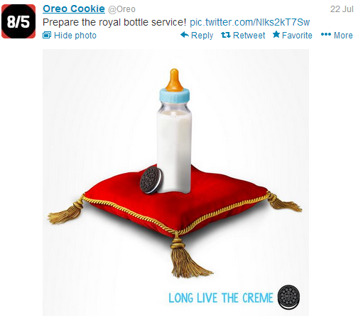Oreo's content not well received after Royal Baby birth announcement.