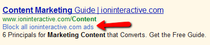 PPC ads can now be blocked by users bouncing back to SERPs.
