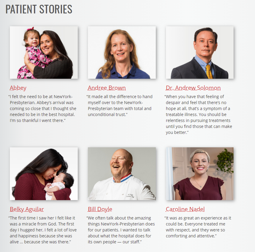New York Presbyterian Hospital Patient Stories