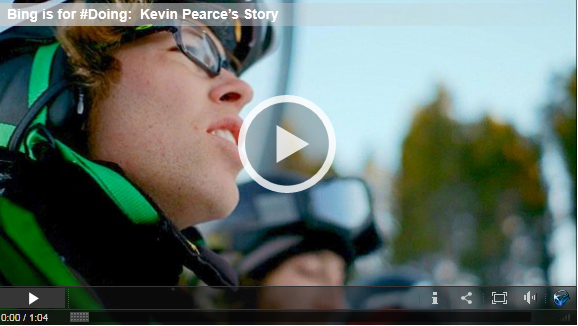 Bing's new ad campaign features Kevin Pearce, a U.S. snowboarding Olympian who suffered a brain injury in 2009.