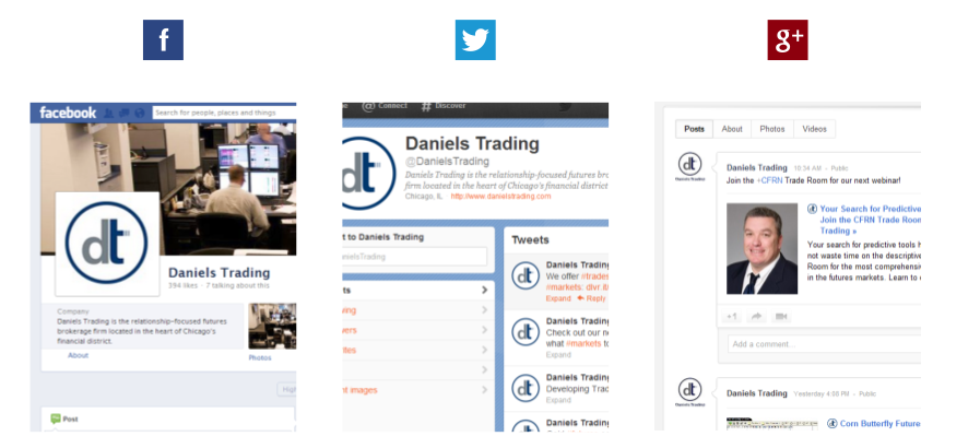Daniels Trading social media