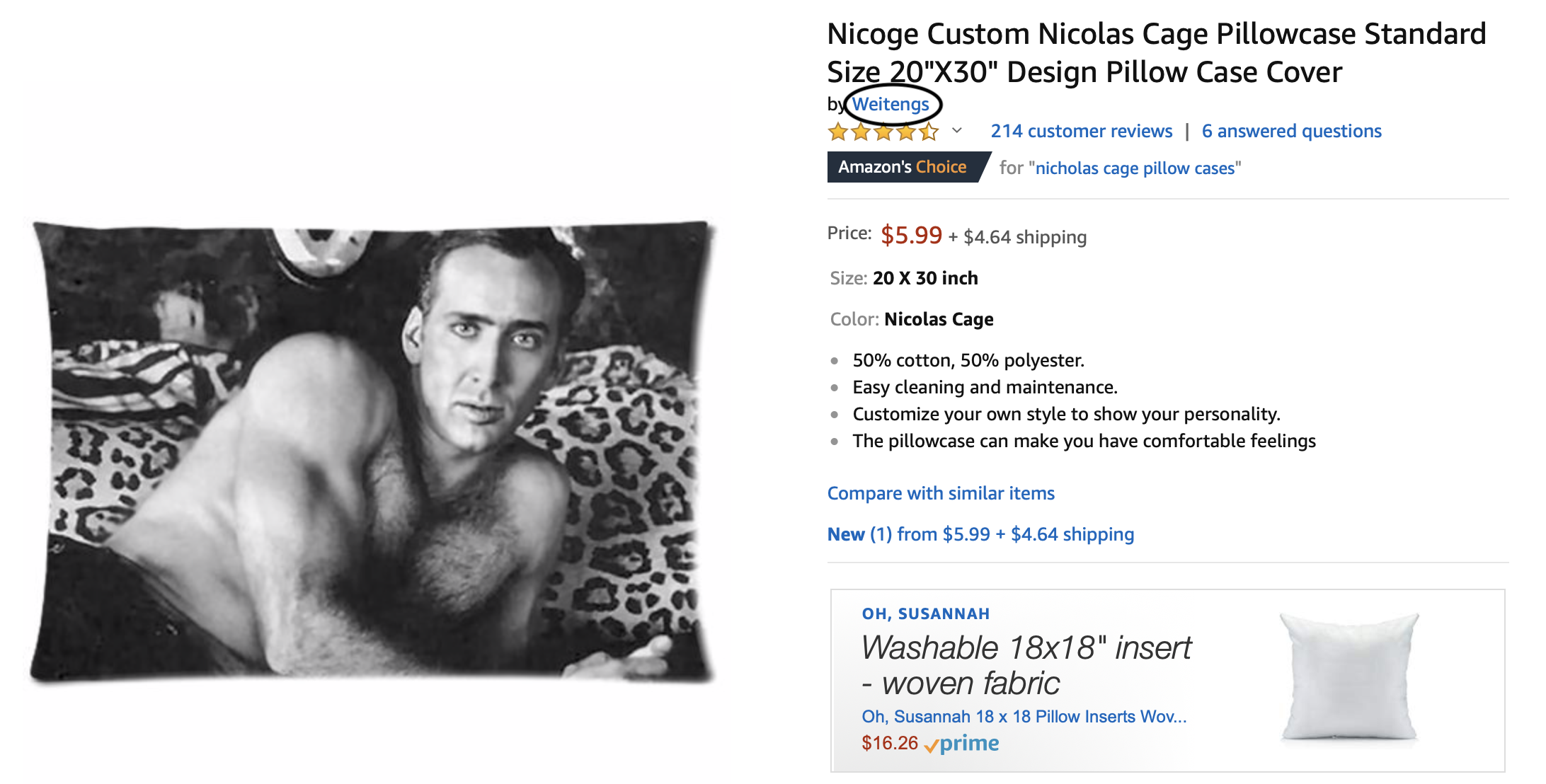 Nicoge Custom Nicolas Cage Pillowcase Standard Size by Weitengs