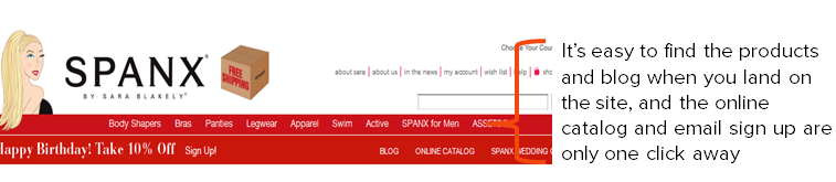Spanx navigation