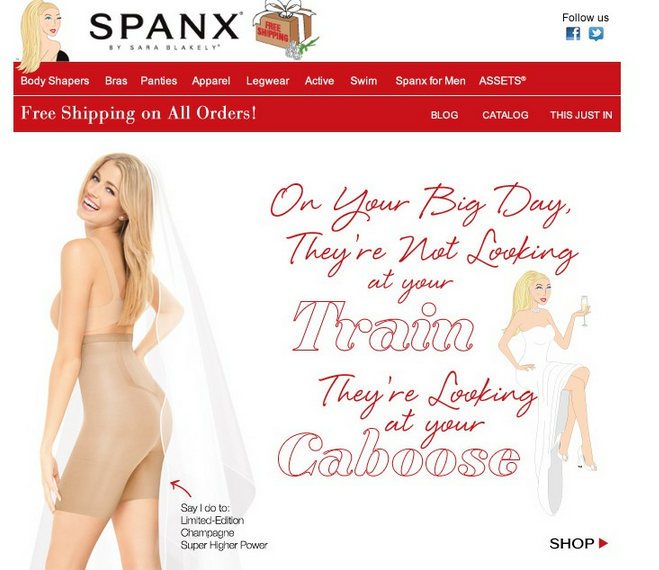 Spanx product-focused headline
