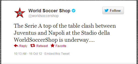 World Soccer Shop's Match of the Week campaign engages followers and keep them interested with a discount on the line. World Soccer Shop's Match of the Week campaign engages followers and keep them interested with a discount on the line.