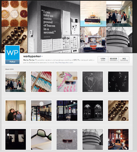 Warby Parker Instagram