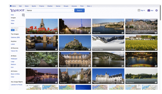 Yahoo's new image search feature brings high-quality images into search results.