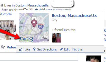 Facebook Bing Map