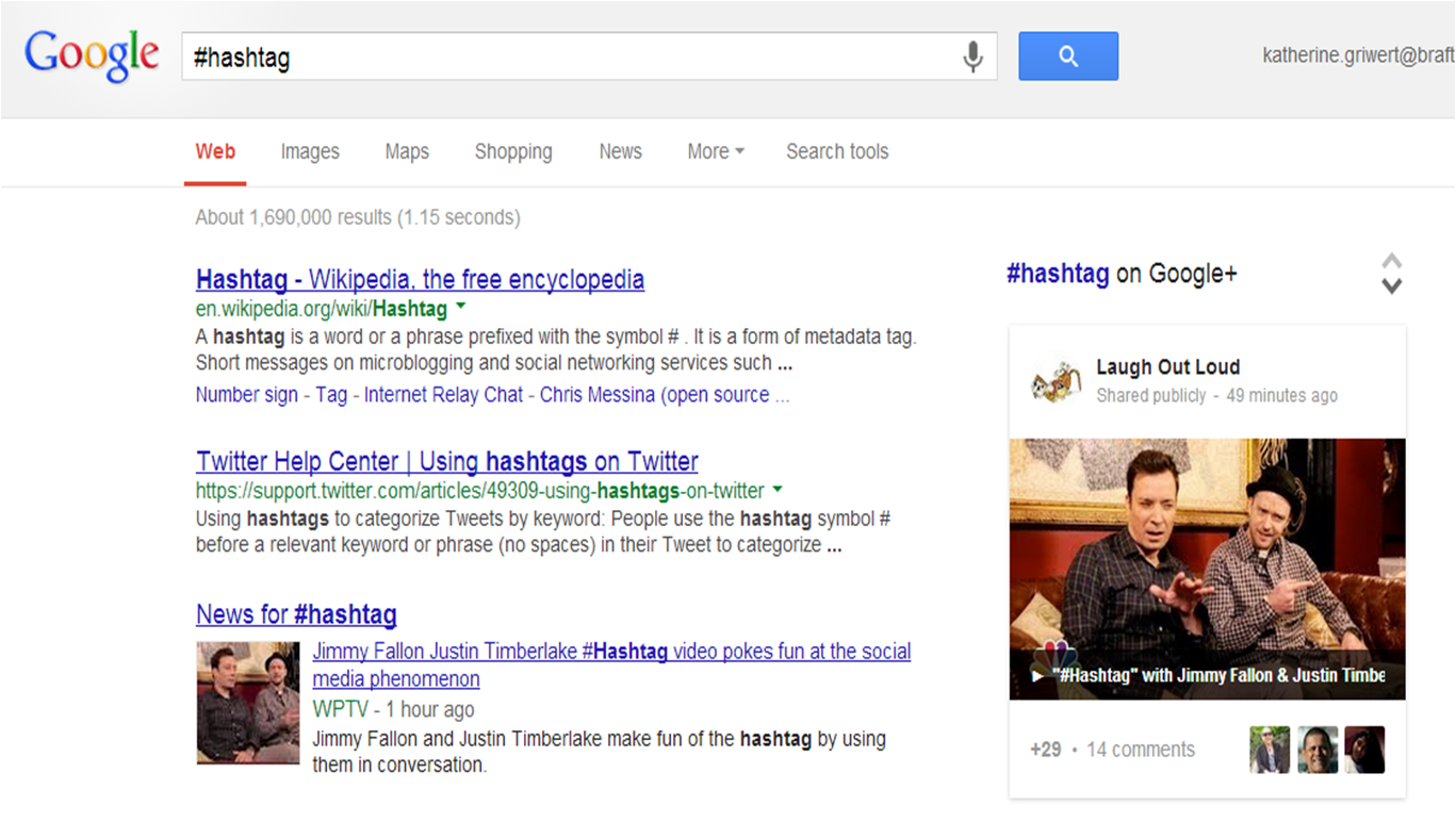 Google announced #hashtag search