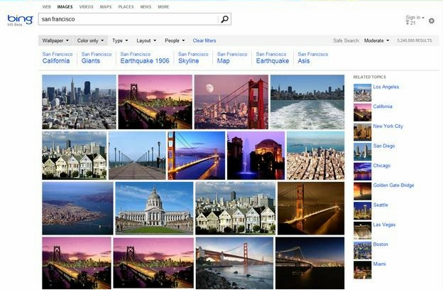 Bing recently improved its image SERPs with a greater focus on relevance.