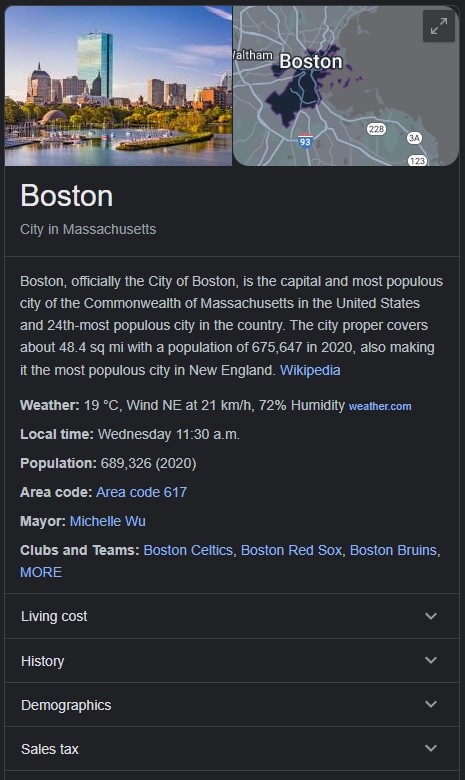 Boston google search