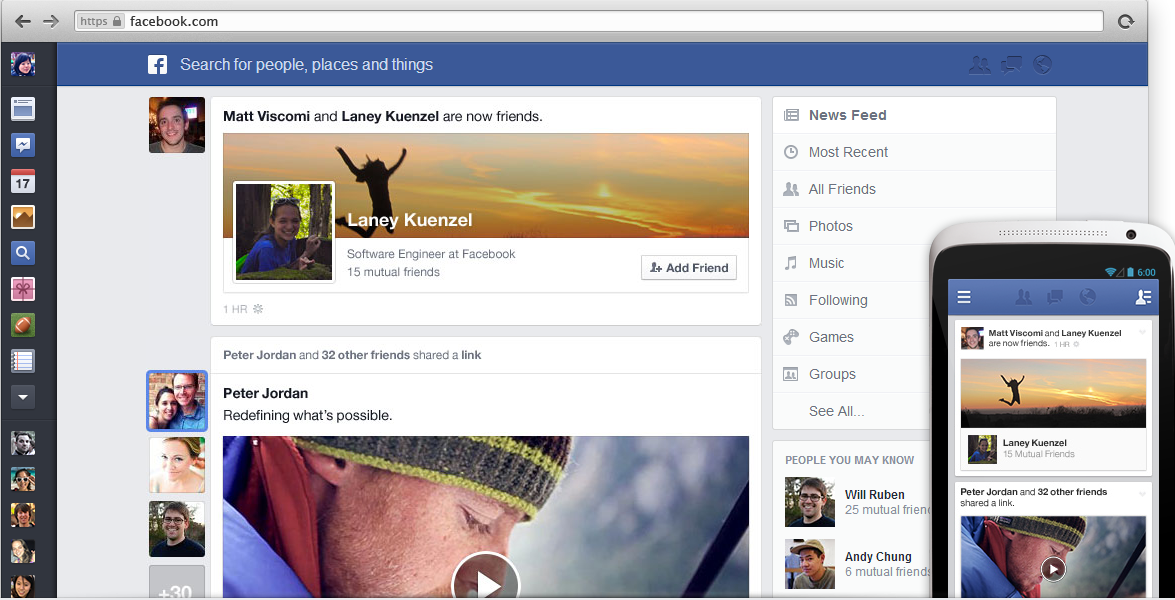 Facebook's News Feed focuses on quality content.