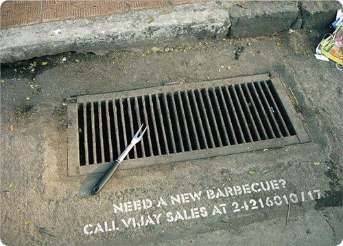 On the street marketing: Barbecue ad