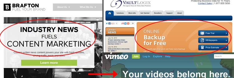 Screenshots of website homepages that clearly state the what the business does. Screenshots of website homepages that clearly state the what the business does.